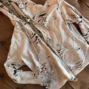 Grey hoodie with cool texture